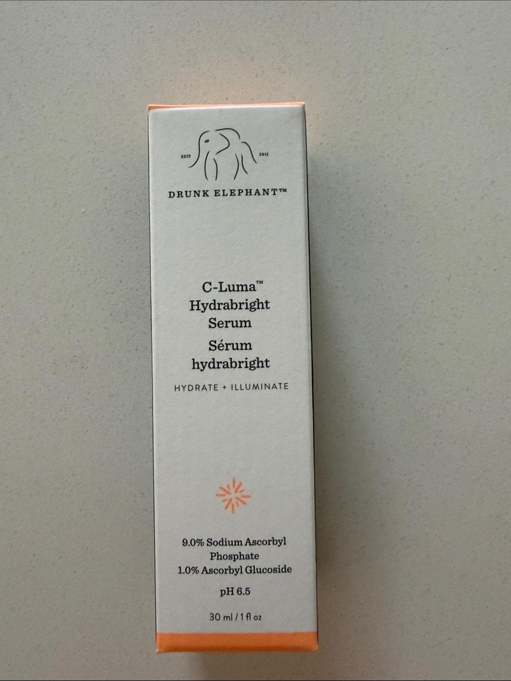 Drunk Elephant White with Orange Accent C-Luma Hydrabrigh t Serum